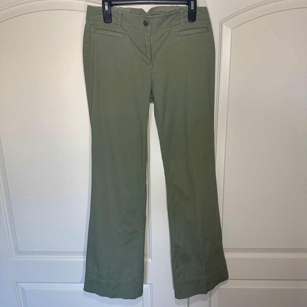 New York & Company Womens 6 Tall Pants Green Flare Bootcut‎ Career Workwear